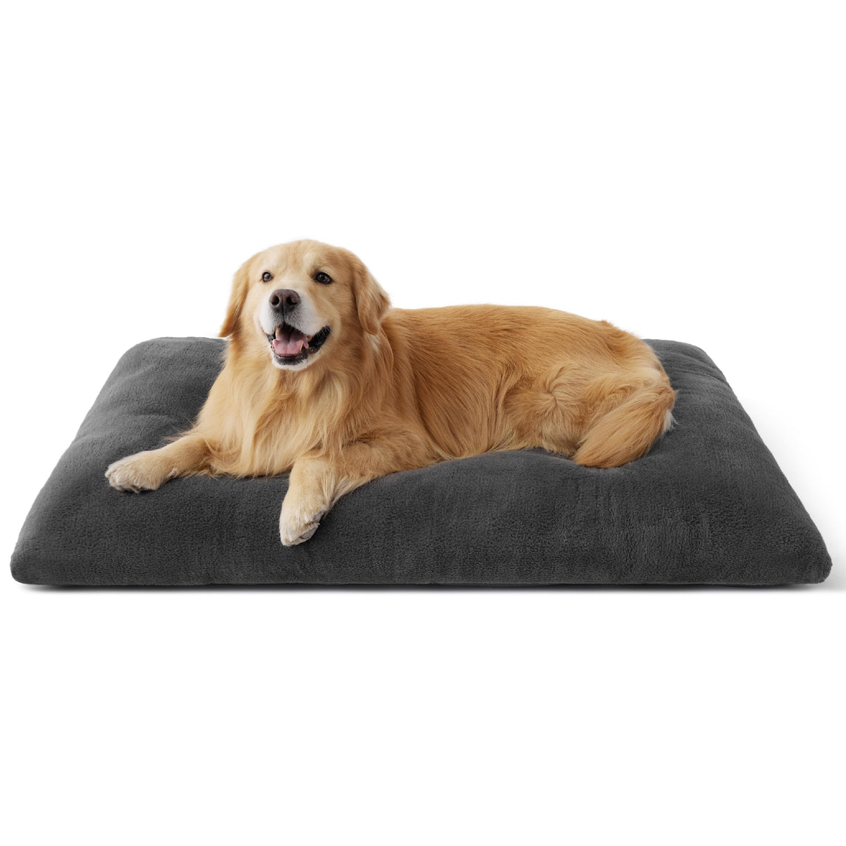 Bedsure XXL dog bed in crate offers spacious comfort for large dogs.