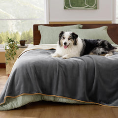 Bedsure waterproof blanket bed-sherpa-side close-up showing plush warmth