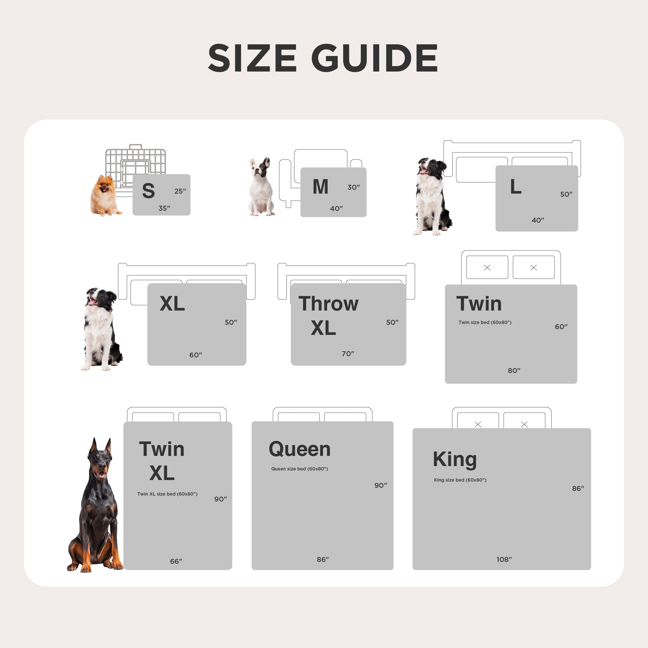 Bedsure king-size 108x86 waterproof blanket fits large pets and beds.