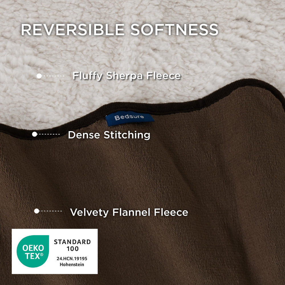 Bedsure Sherpa side of the blanket provides plush warmth for chilly nights