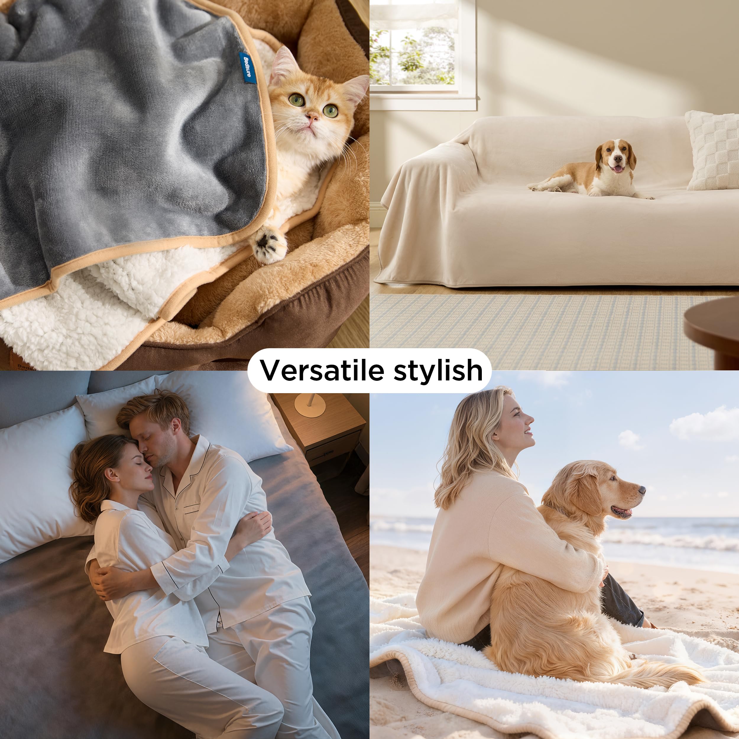 Bedsure waterproof blanket twin-xl-grey color for versatile home use