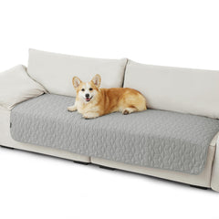 Bedsure waterproof-couch-cover on sofa protects against spills and pet messes.