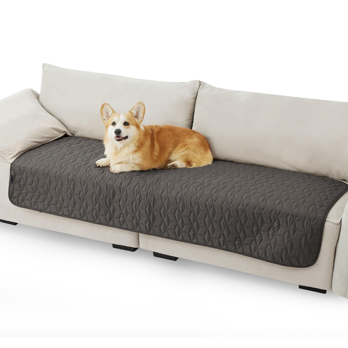 Bedsure waterproof couch cover protects sofas from wet paw prints and spills.