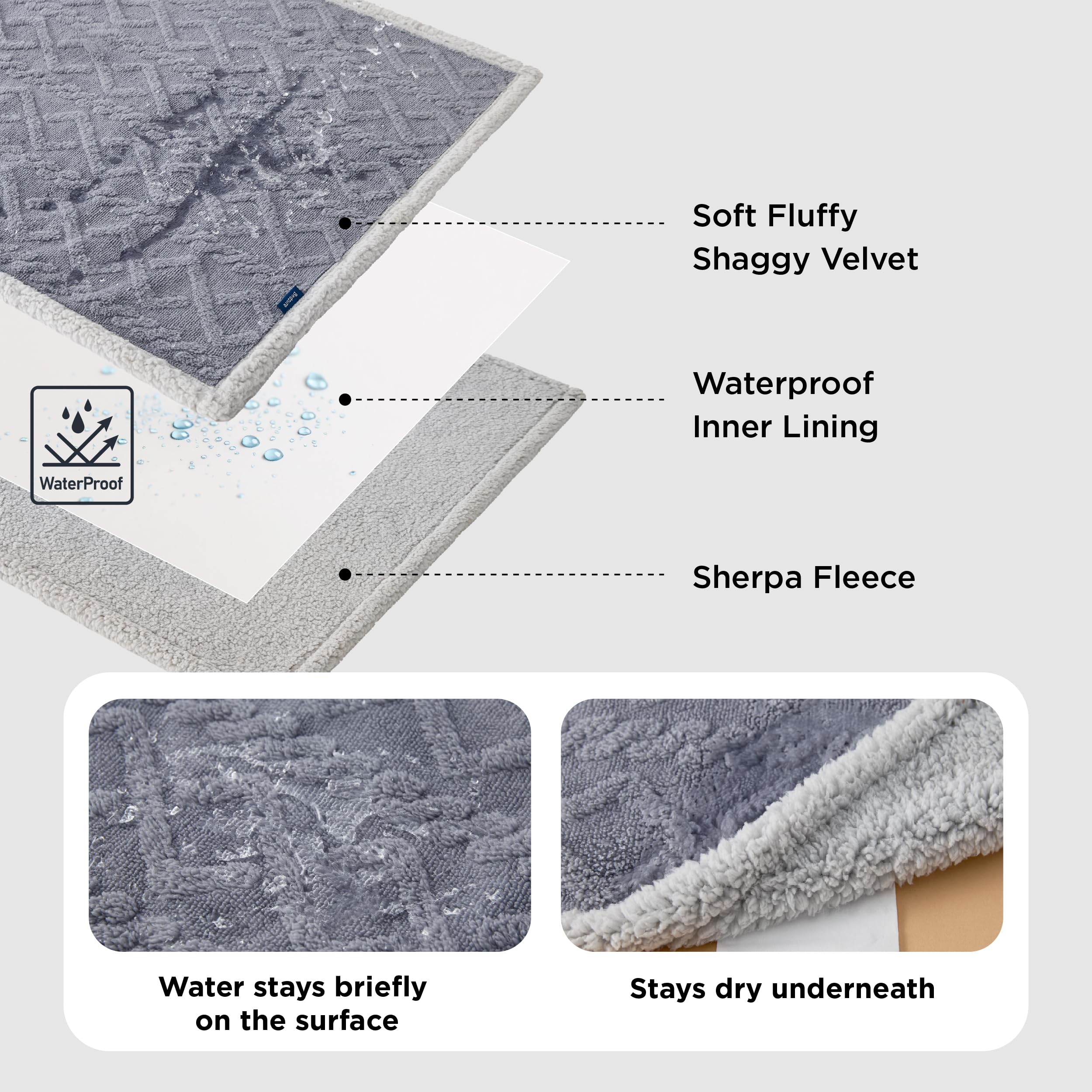 Bedsure waterproof dog blanket—reversible texture demonstrates two colors for versatility.