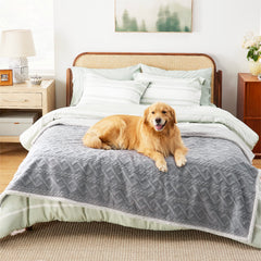 Bedsure waterproof dog blanket bed 86x90 grey shields furniture from spills