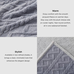 Bedsure waterproof dog blanket bed sherpa side provides warm, plush comfort for pets