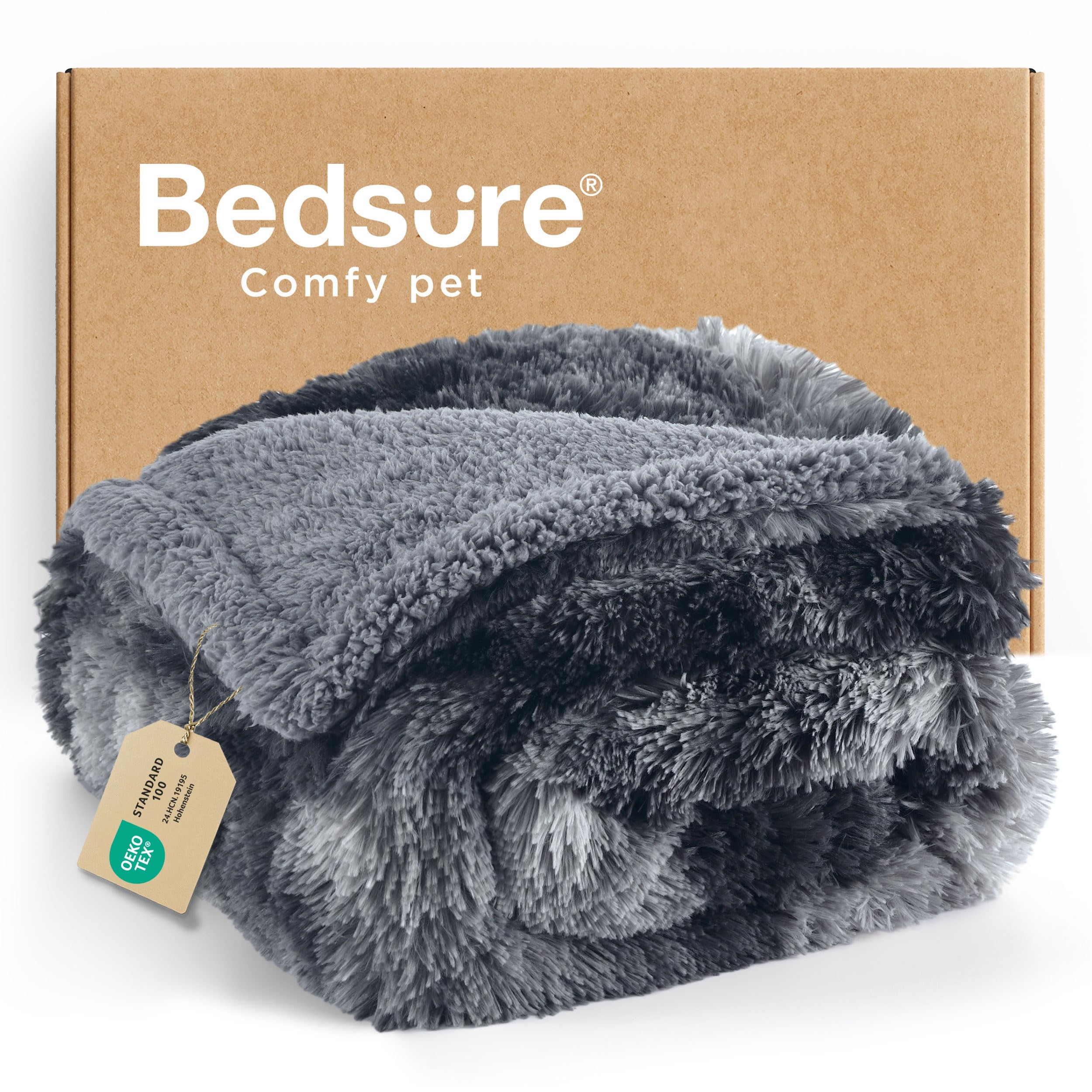 Bedsure waterproof dog blanket large dogs folded on couch for protection.