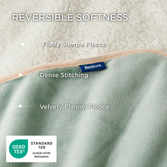 Bedsure reversible blanket showing two textures for versatile use