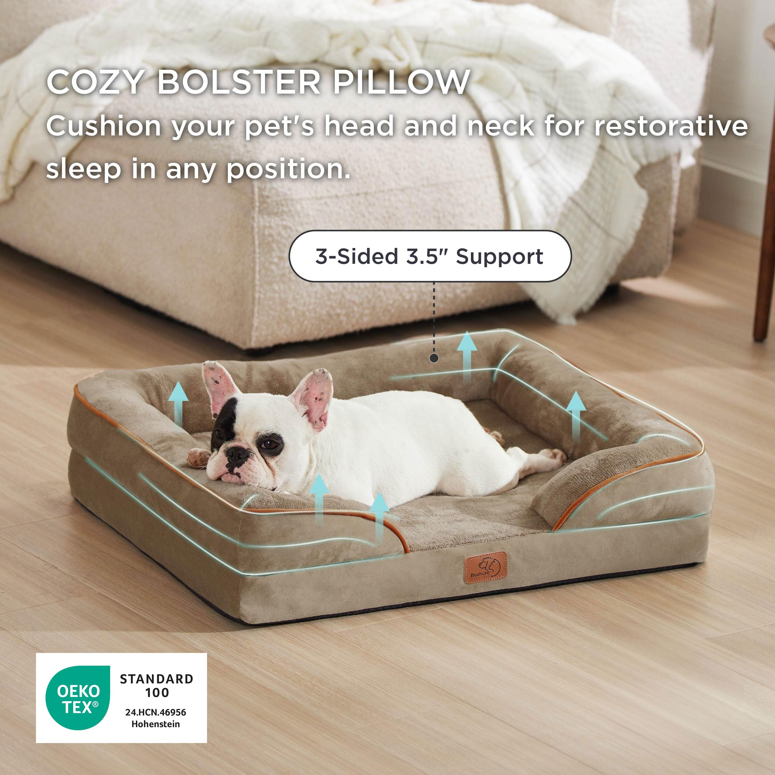 Bedsure waterproof inner liner removable cover shows easy care and spill protection.