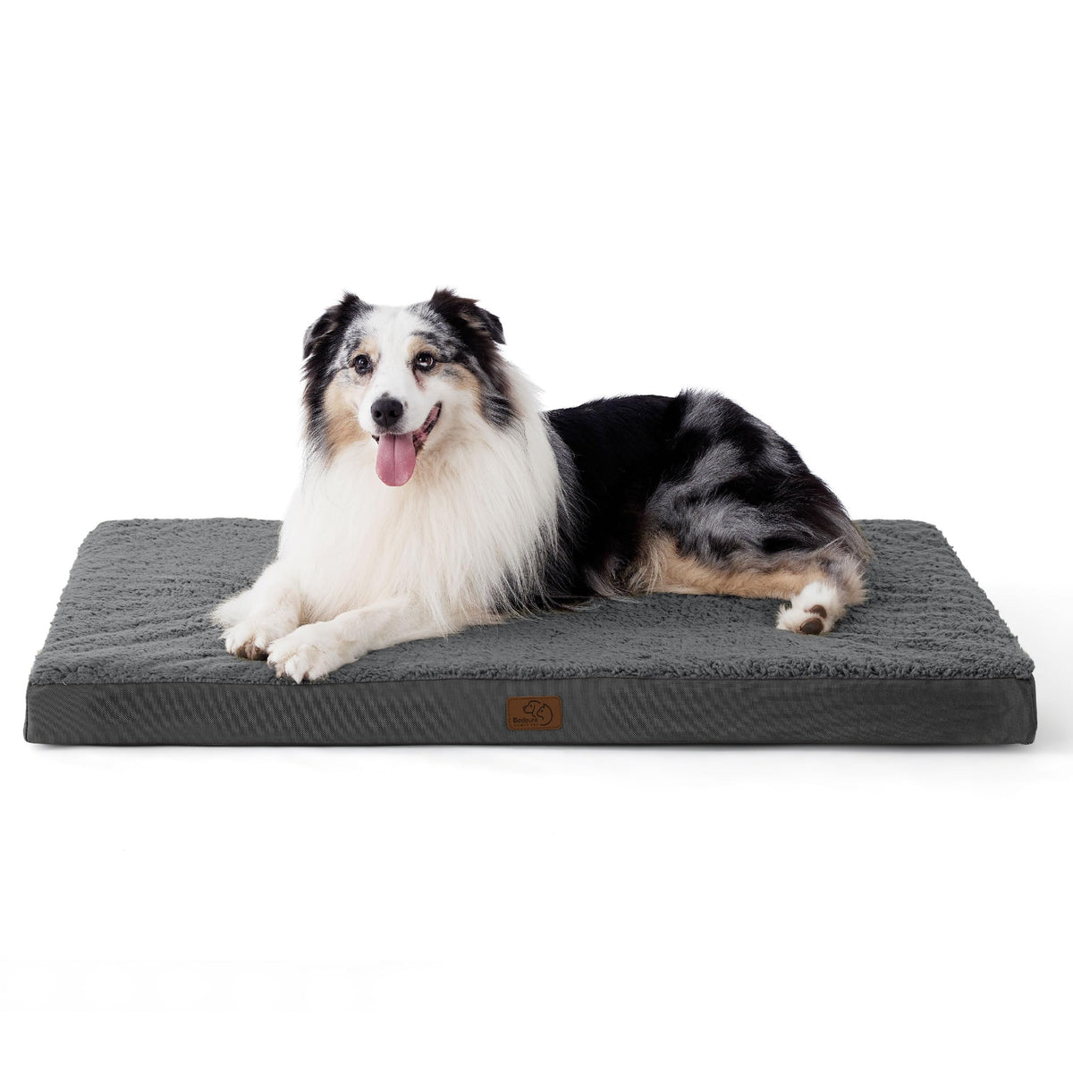 Bedsure XL Dog Bed with crate view and egg crate foam for joint comfort.