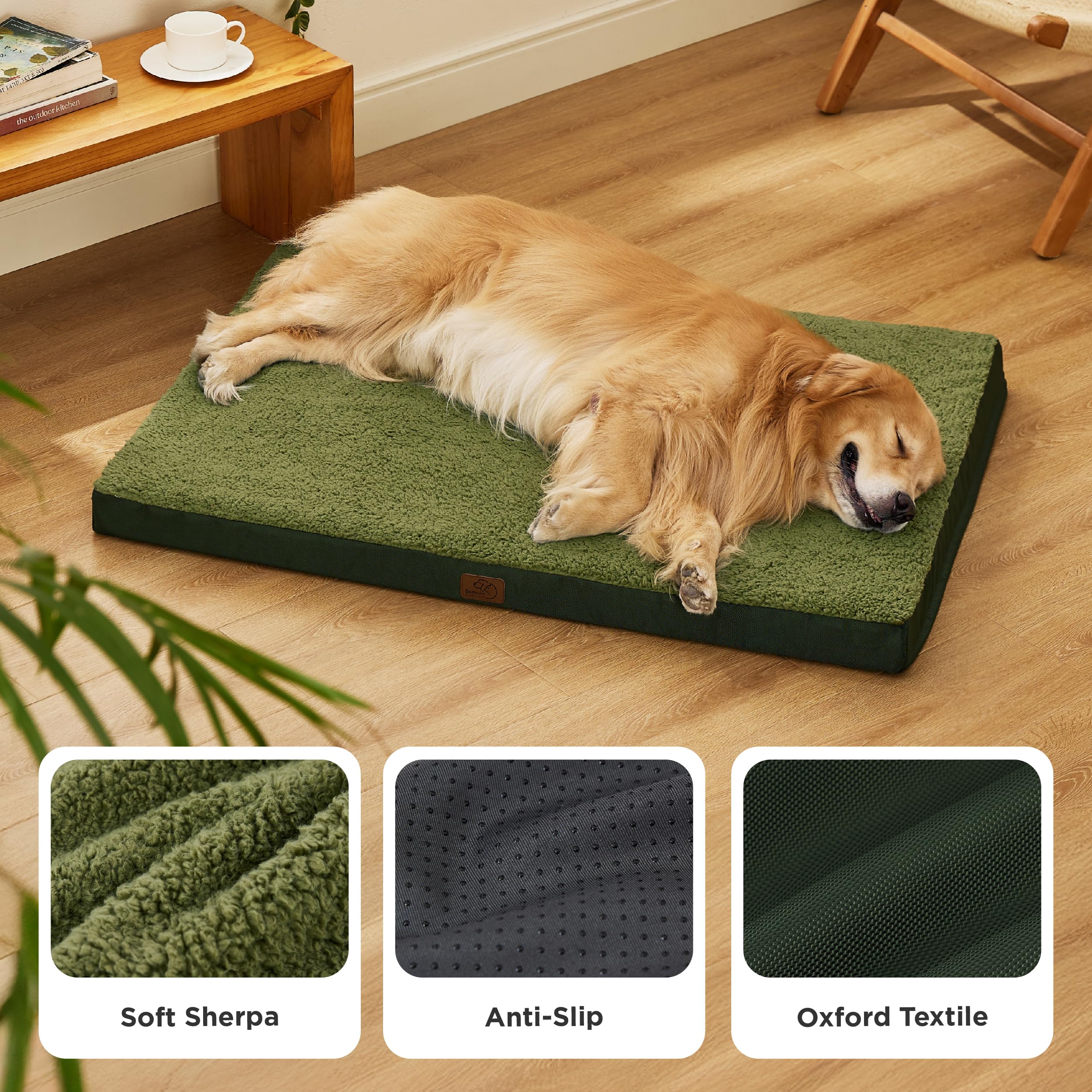 Bedsure XL dog bed huge-size-xl image illustrates ample space for large breeds.