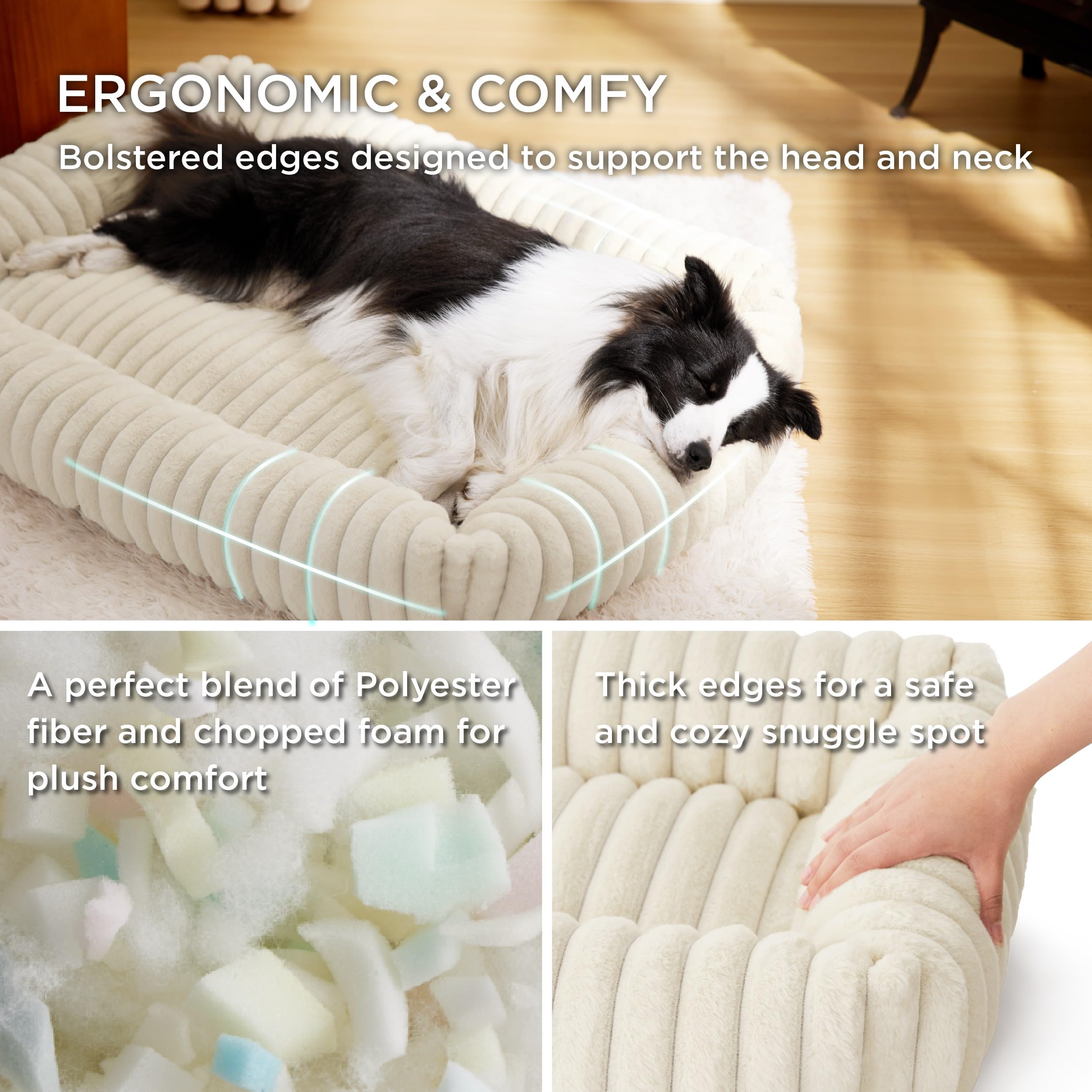 Bedsure foam-core close-up showing supportive density for comfort