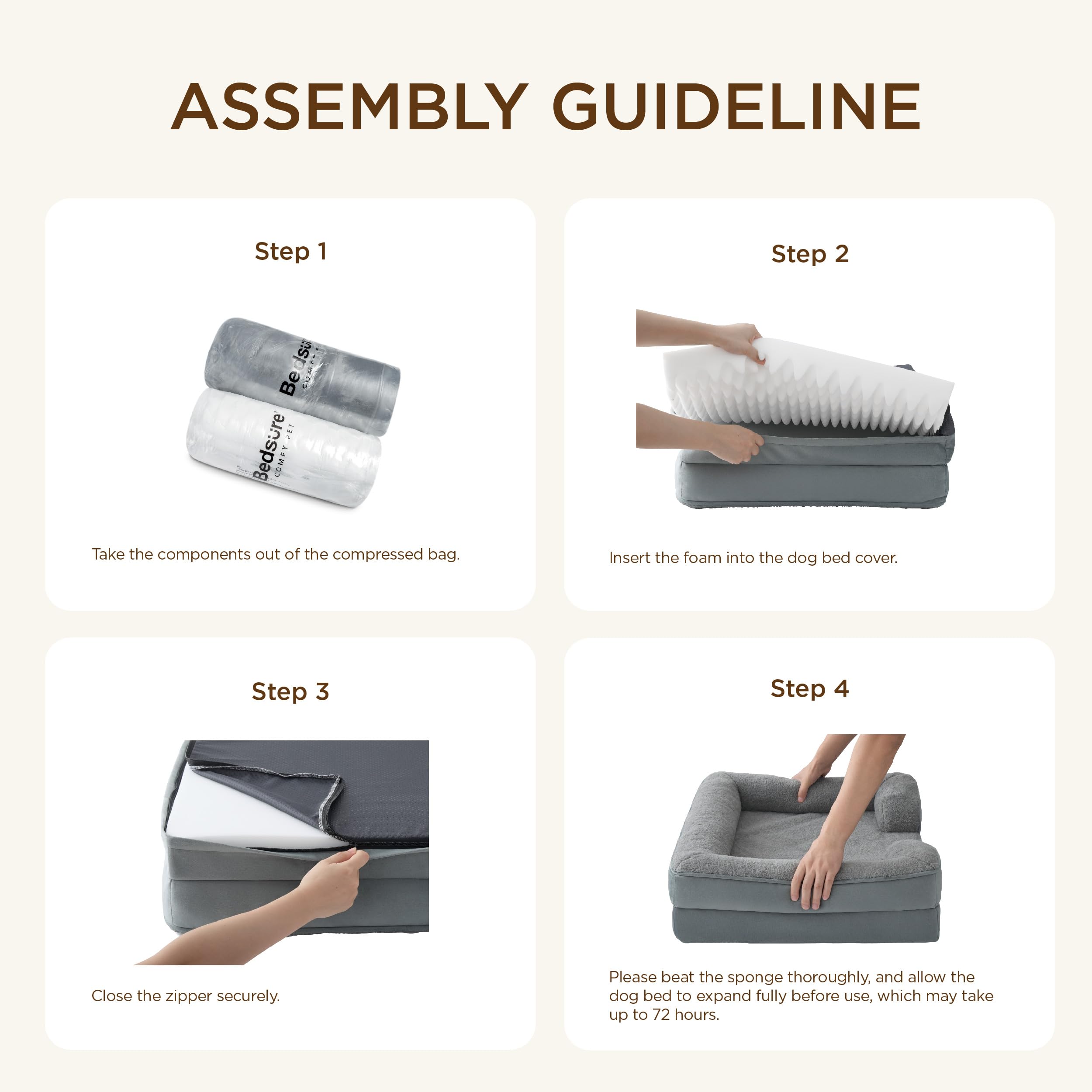 Bedsure XL non-slip bottom keeps bed stable on floors