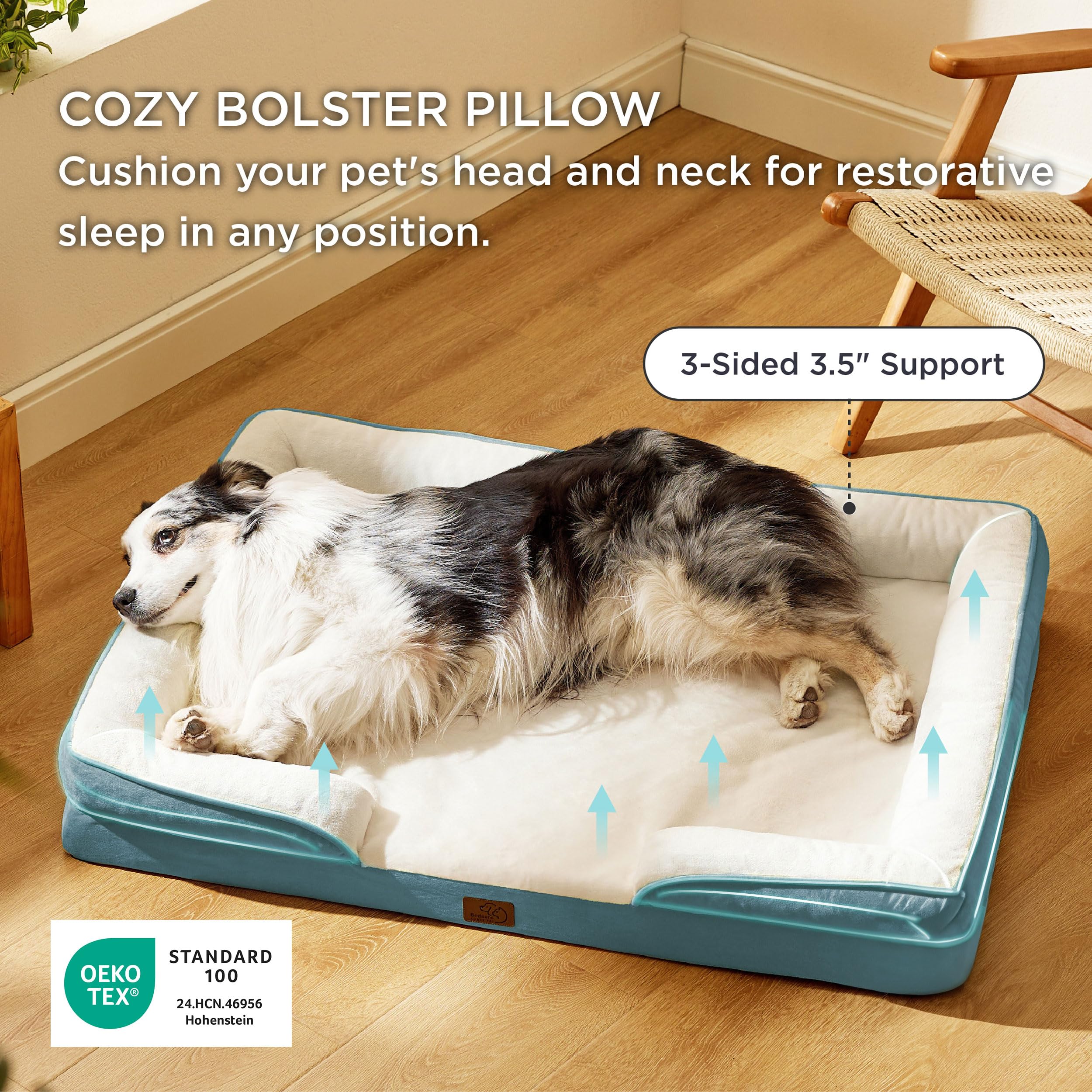 Bedsure XL orthopedic dog bed lowered entrance for easy access.