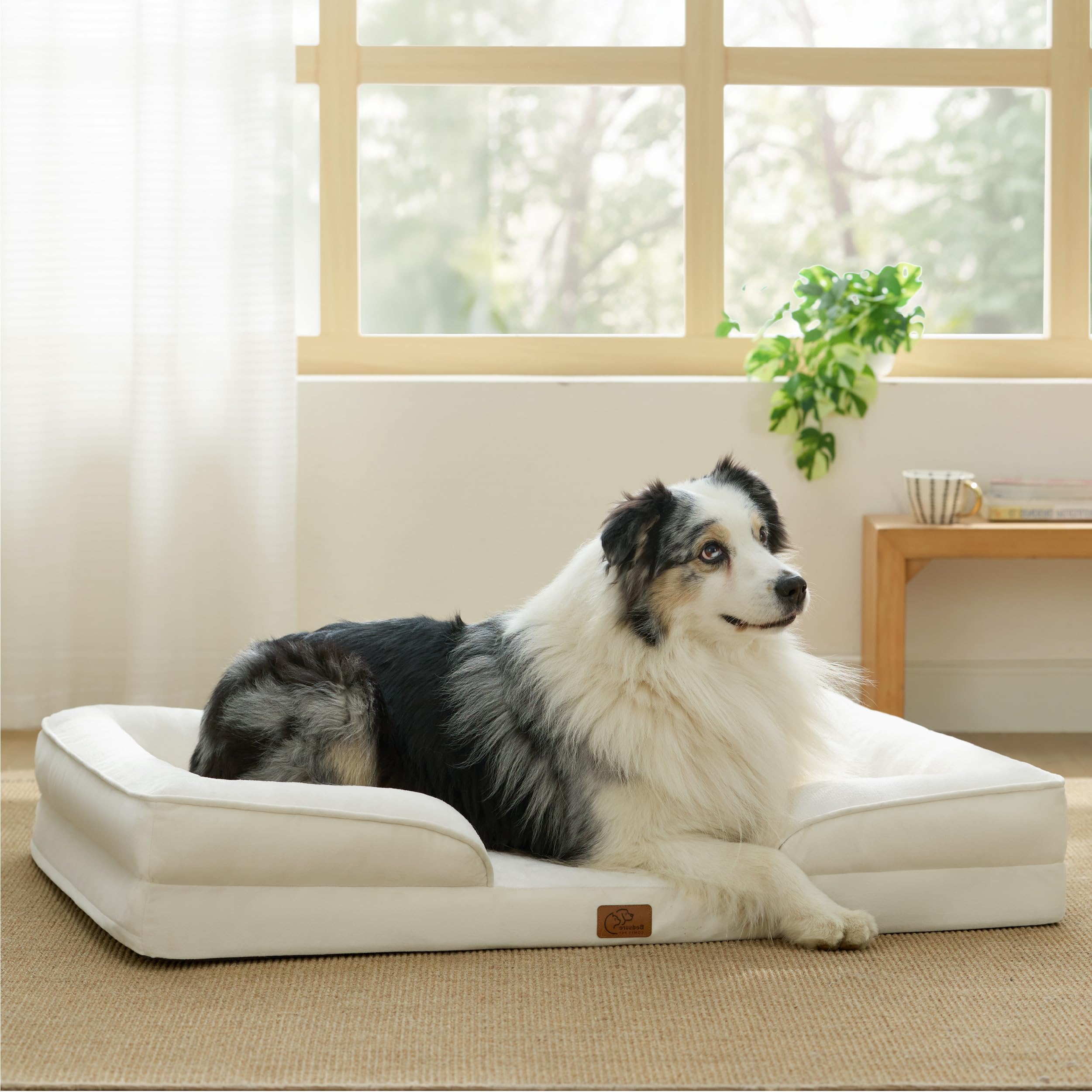 Bedsure XL orthopedic dog bed in use with a large dog resting comfortably