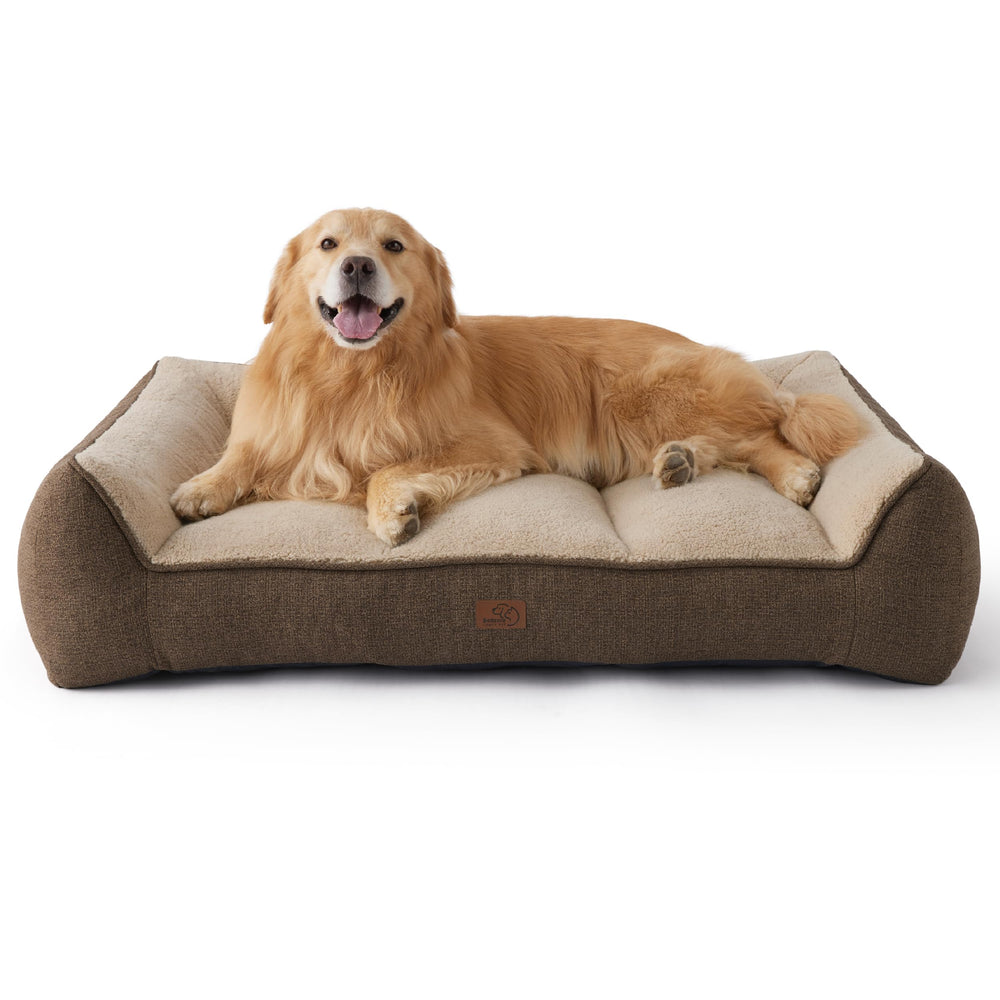 Bedsure XL Plus orthopedic bed front view highlighting extra thick support for joints