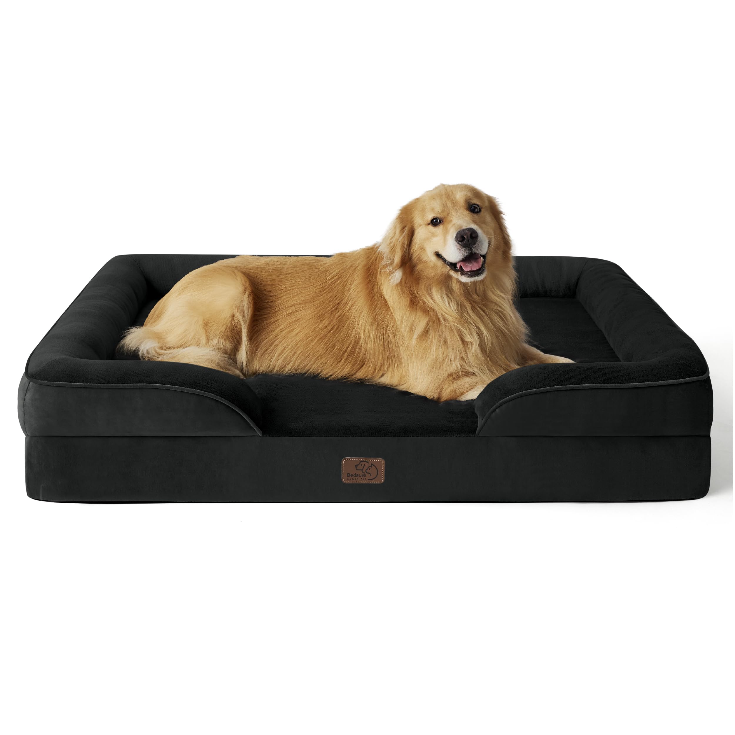 Bedsure XL Plus orthopedic dog bed front view offers spacious lounging for large dogs.