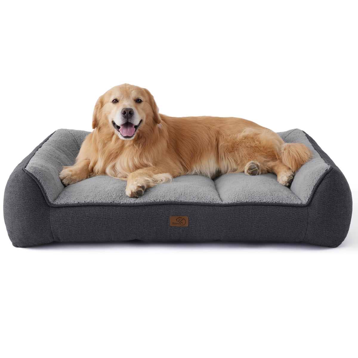 Bedsure XL Plus orthopedic dog bed showing thick foam core for joint support