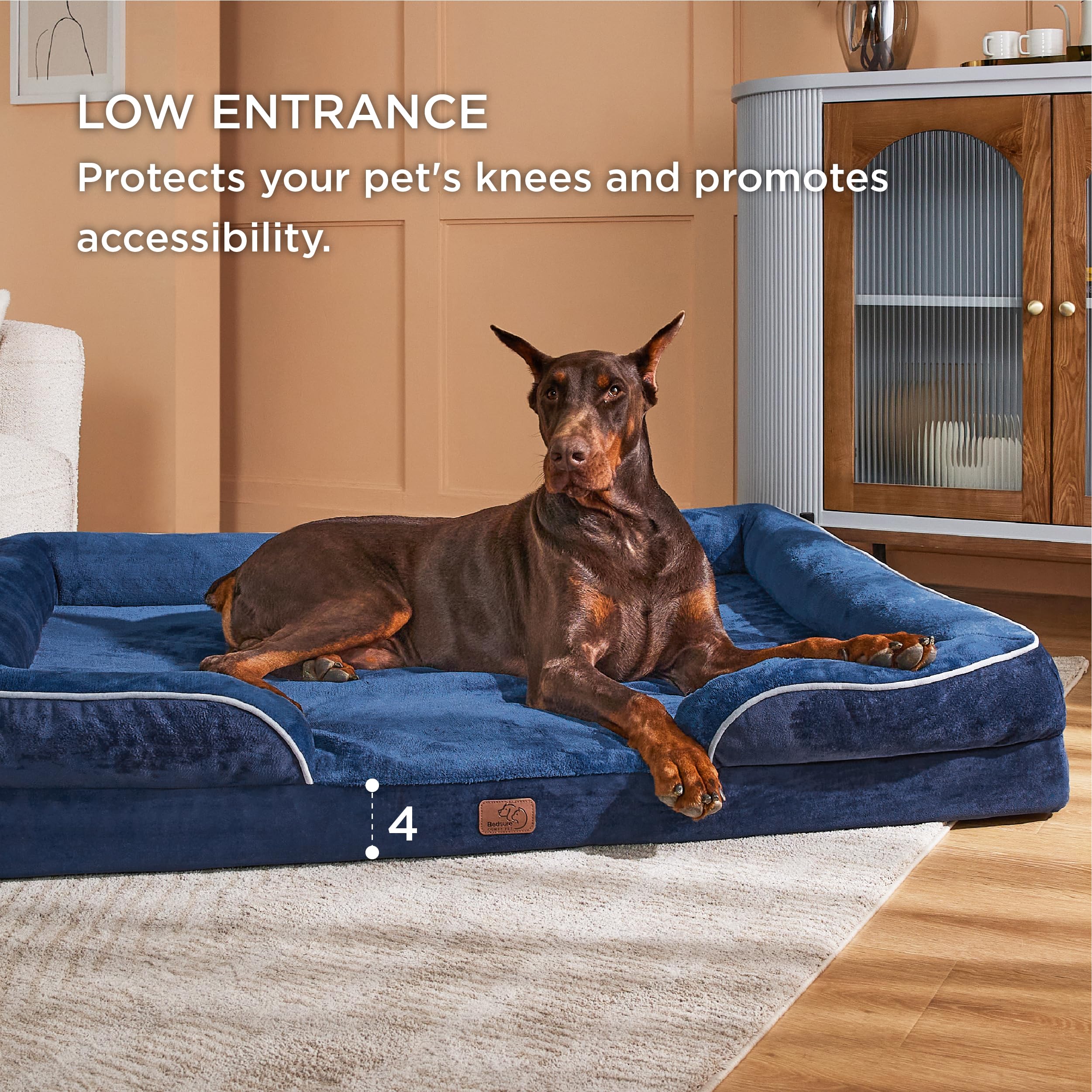 Bedsure non-skid bottom helps prevent slips on slick floors