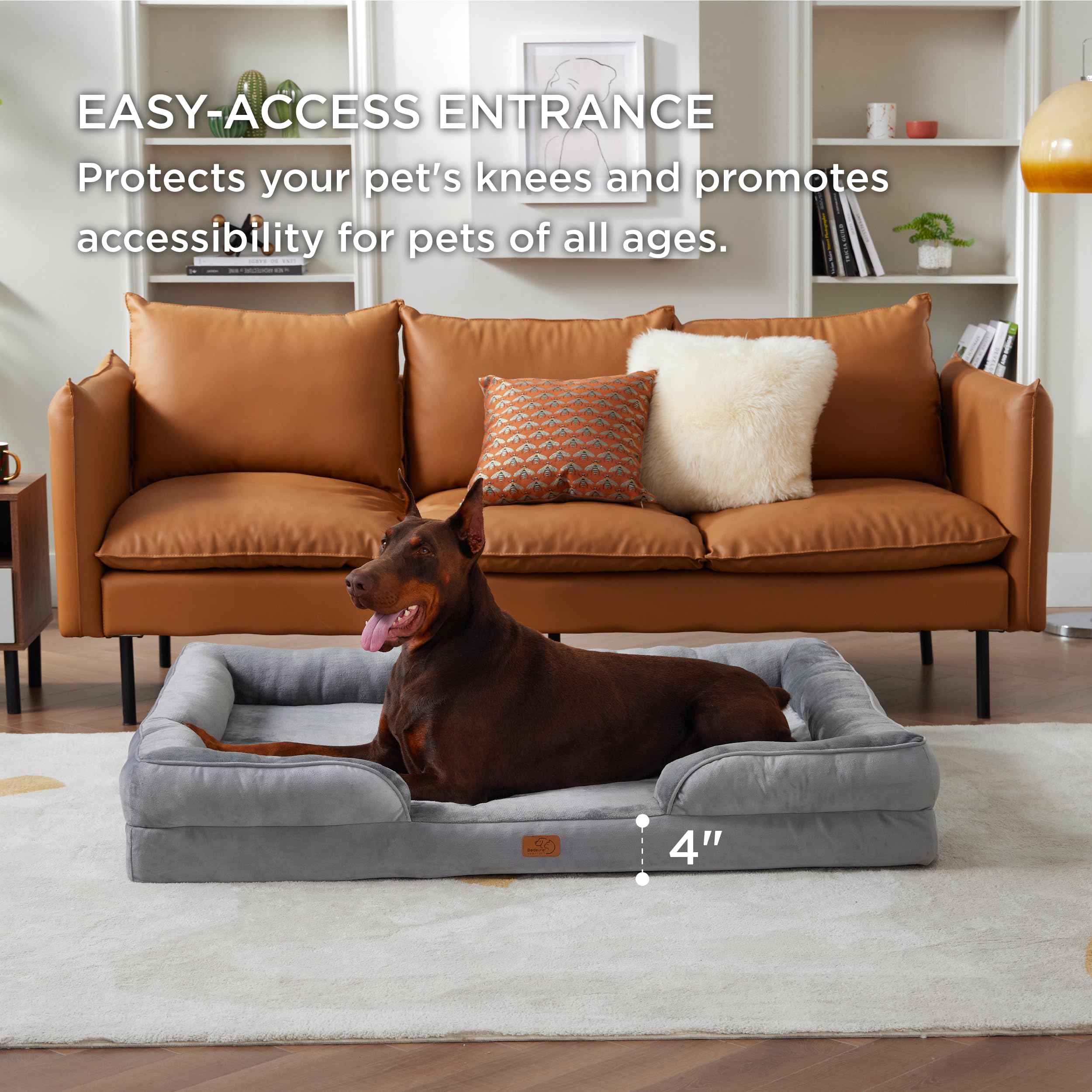Bedsure XXL orthopedic dog bed cushion detail highlights high-density foam.
