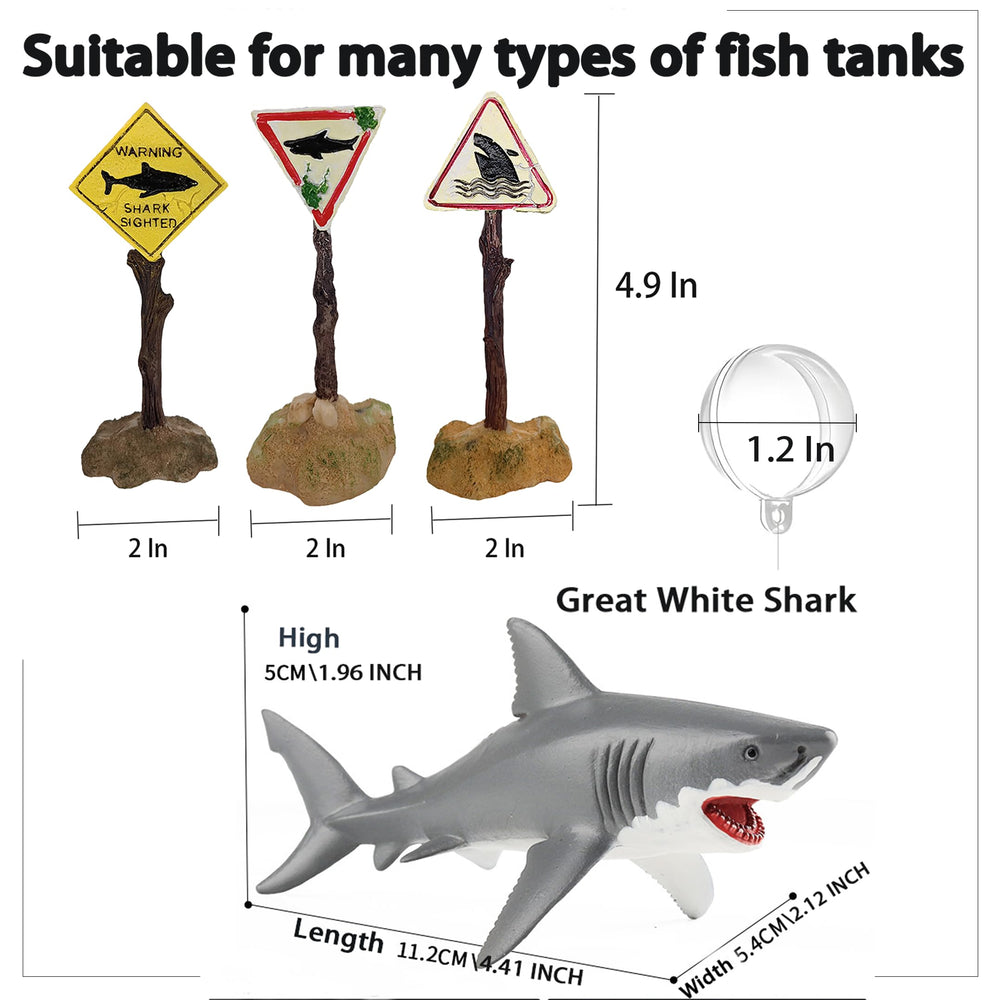 BEEMERIT shark warning sign shark sighted design enhances tank theme