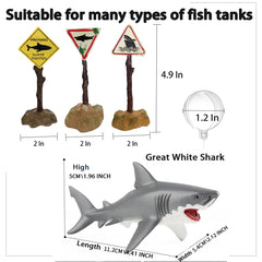 BEEMERIT shark warning sign shark sighted design enhances tank theme