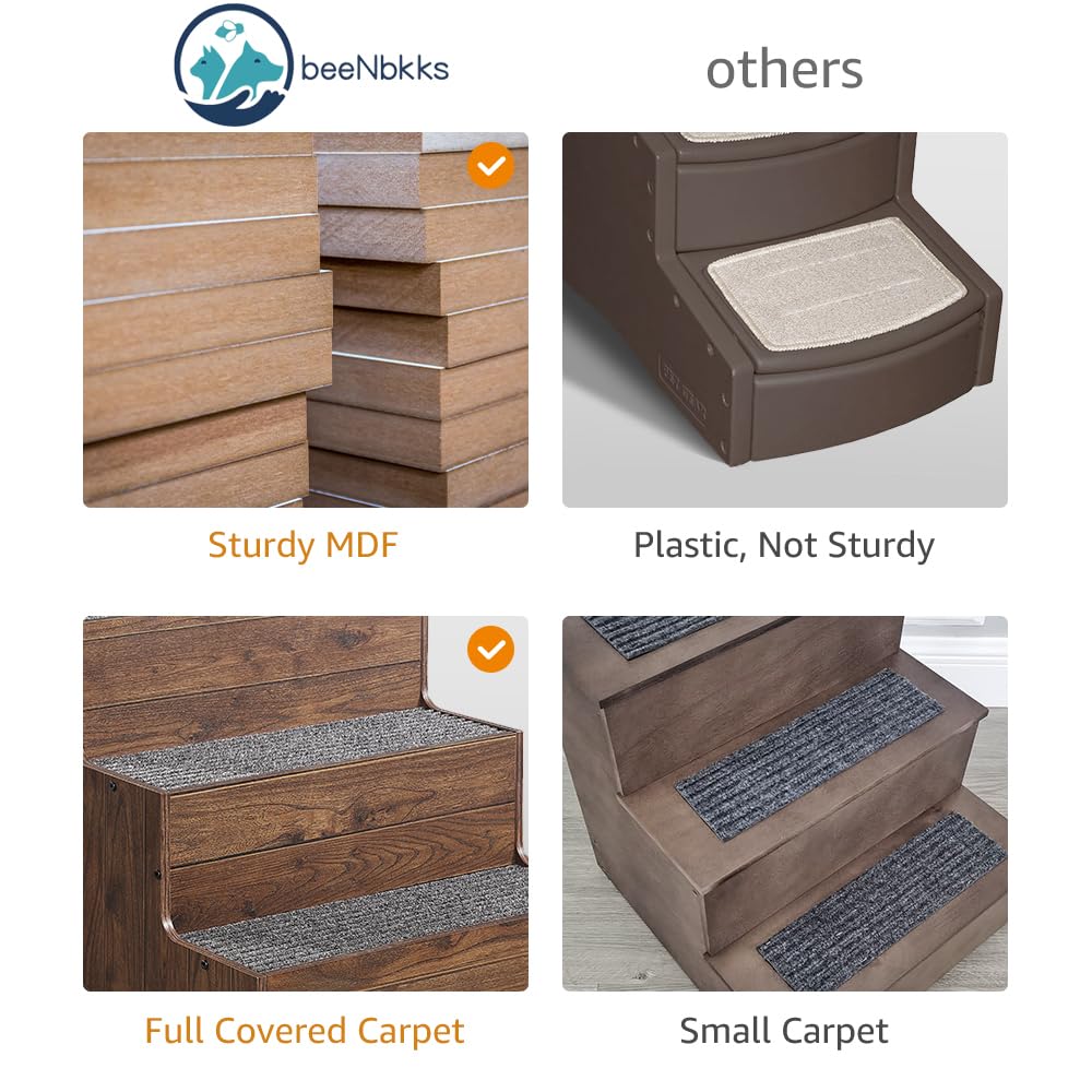 beeNbkks furniture-style pet stairs blend with home decor.