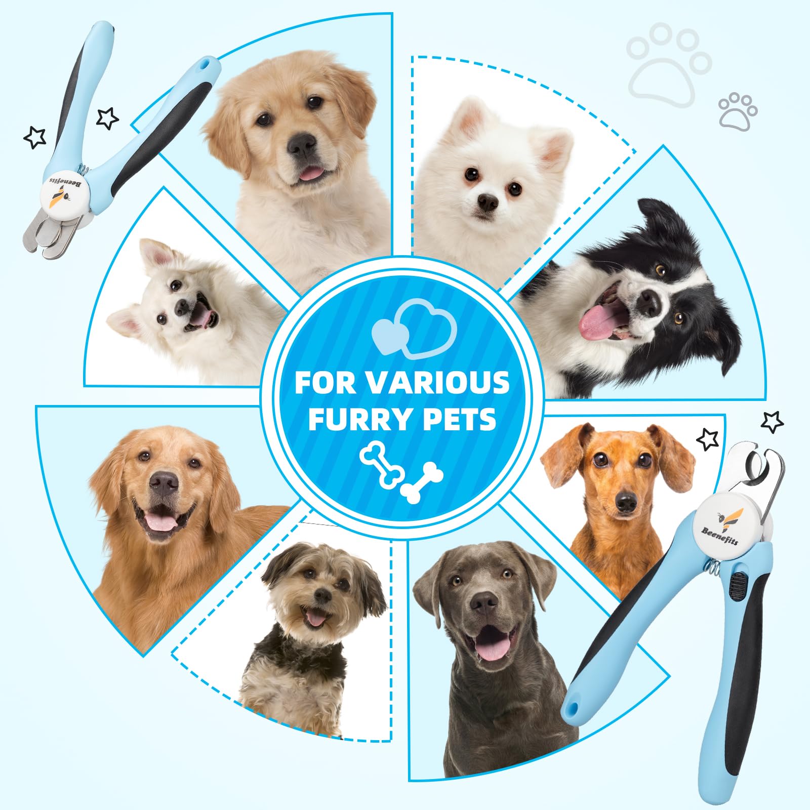 Beenefits large dog nail clippers lock storage keeps clippers secure between uses.