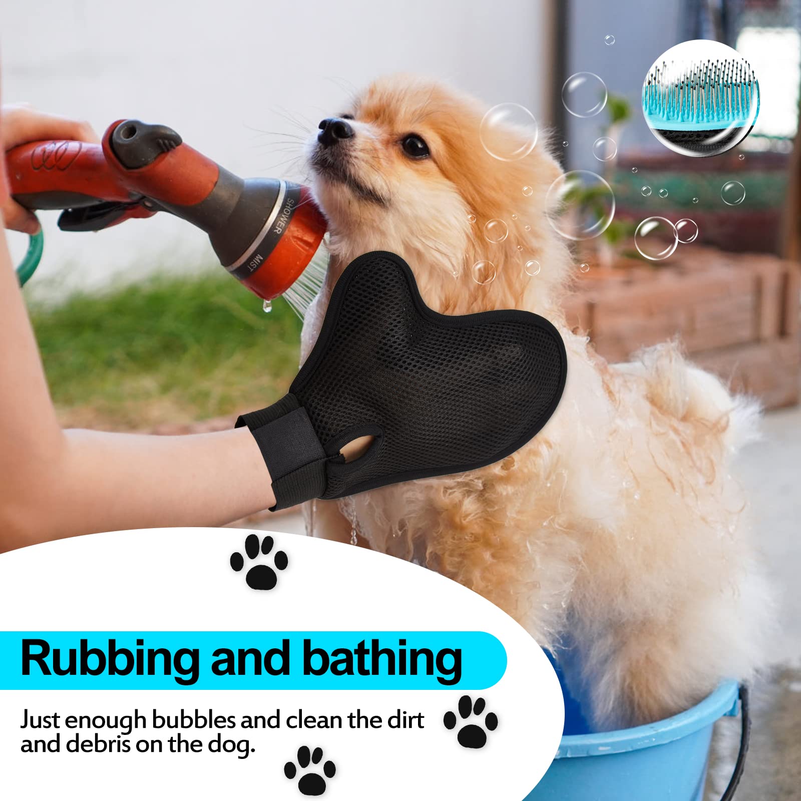 Beenefits deshedding glove gathers loose fur after brushing