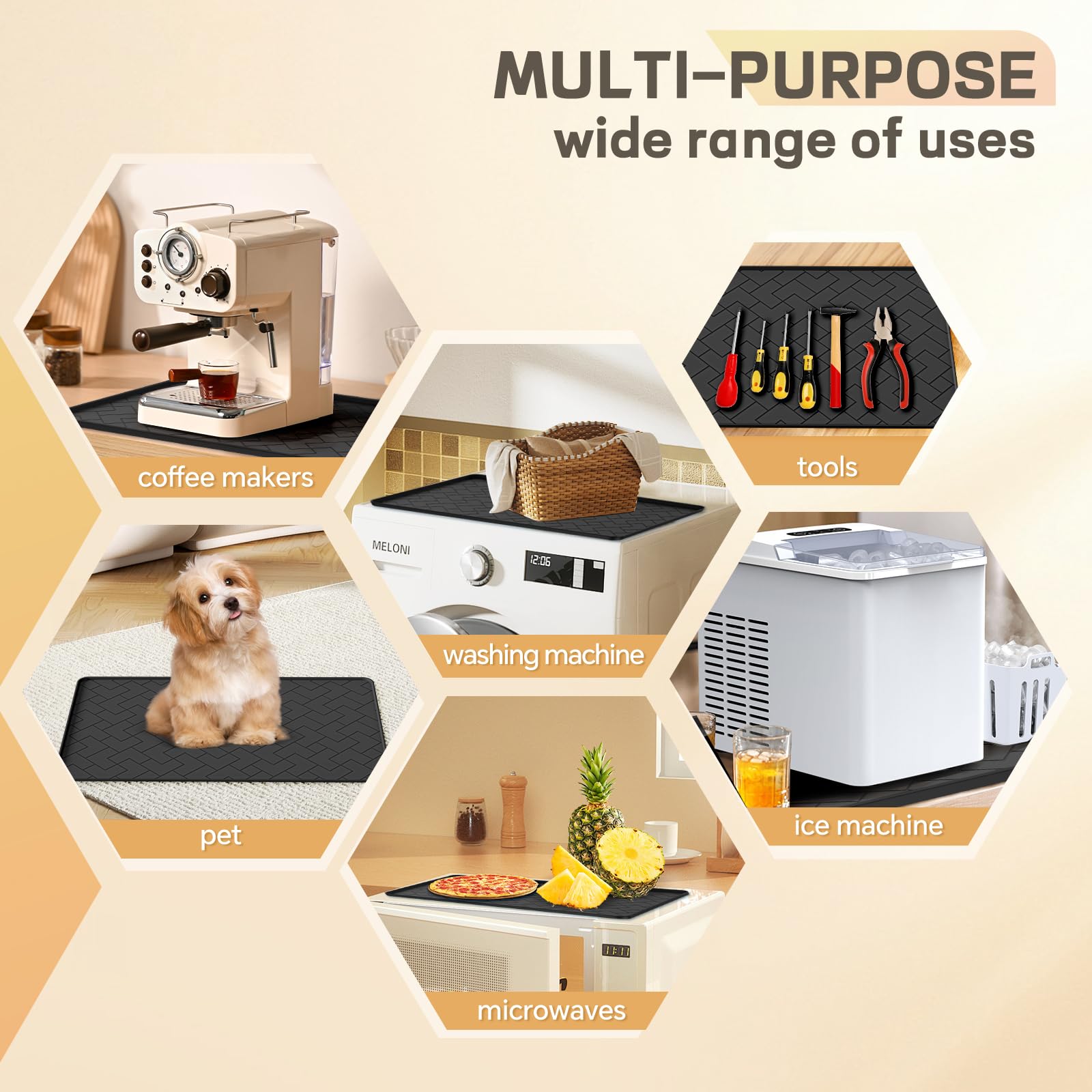 Beenxmyy dog pee and feeding mat offers versatile use