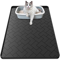 Beenxmyy silicone cat litter mat 24x15 with edge-trapping design for floor protection