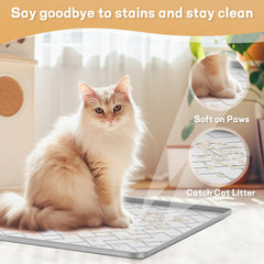 Beenxmyy silicone cat litter mat folded storage demonstrates compact, space-saving design.