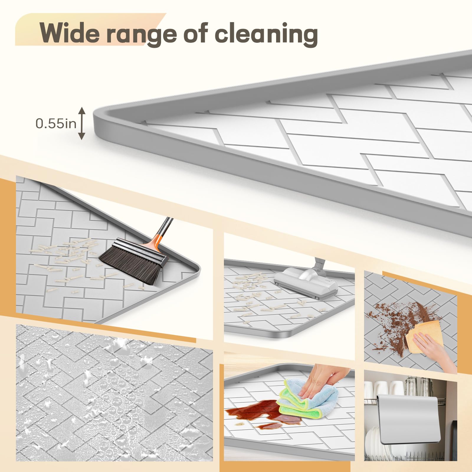 Beenxmyy silicone cat litter mat foldable for easy storage after use.