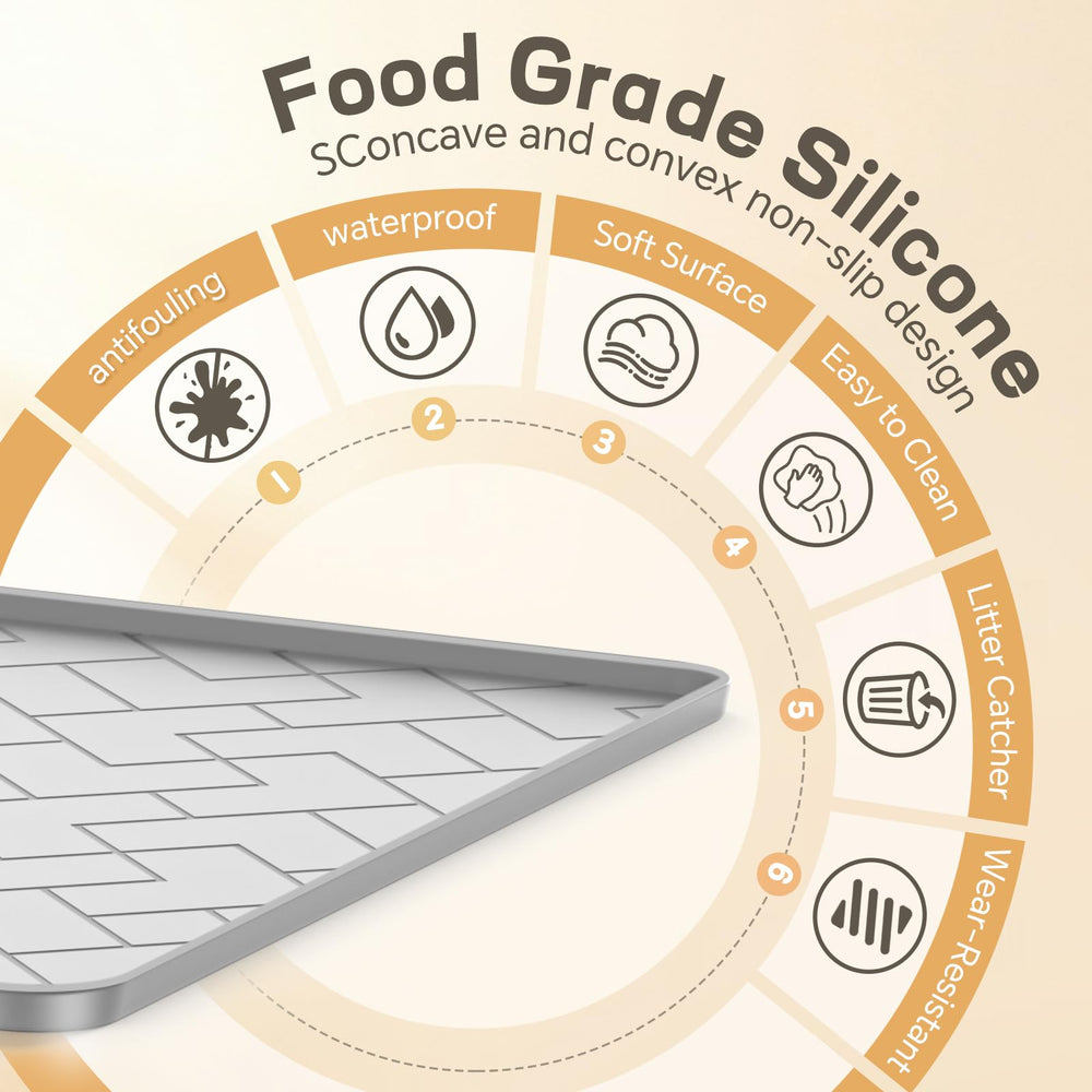 Beenxmyy silicone cat litter mat easy-clean damp-wipe texture for quick maintenance.