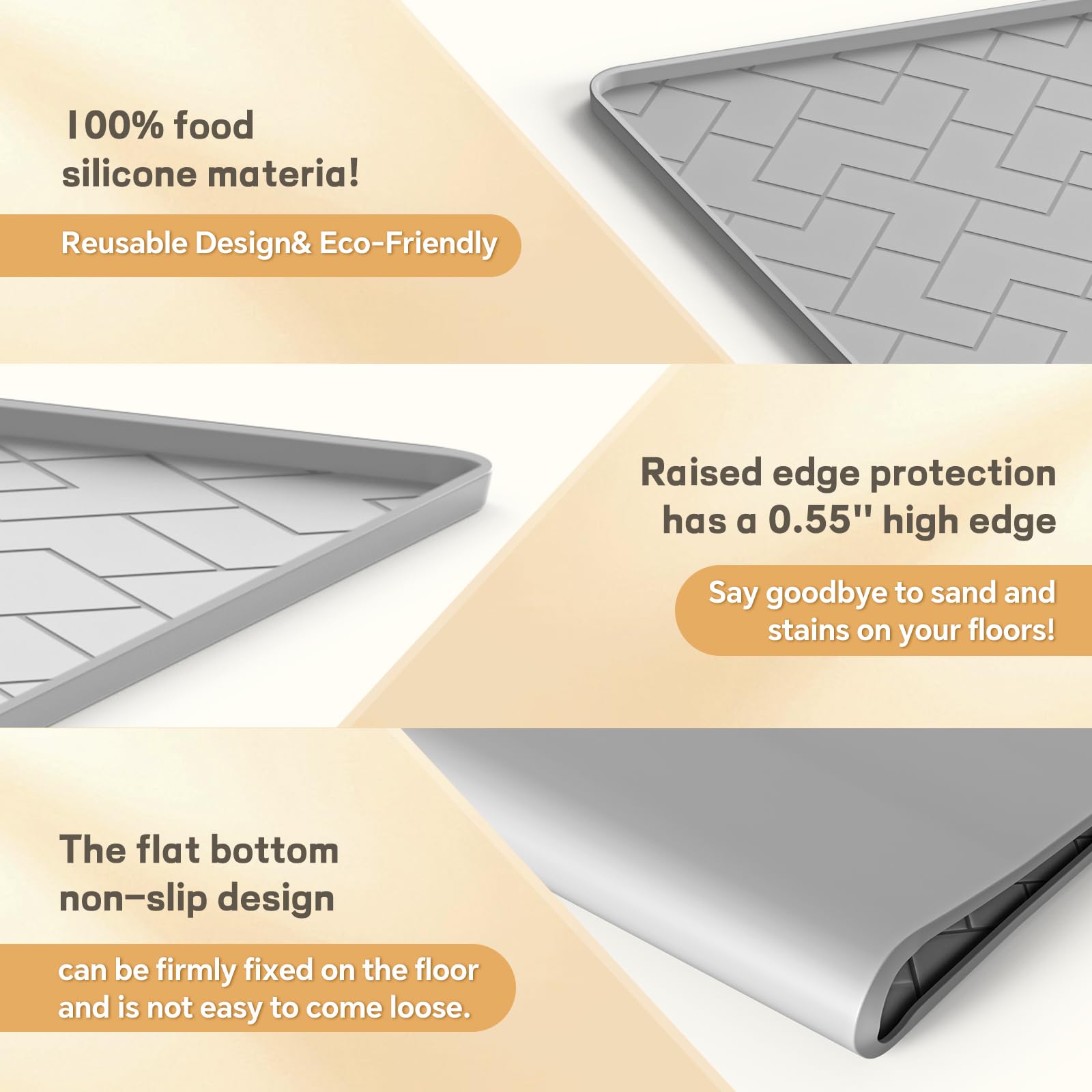 Beenxmyy silicone cat litter mat multi-use design suitable as dog-pee mat.