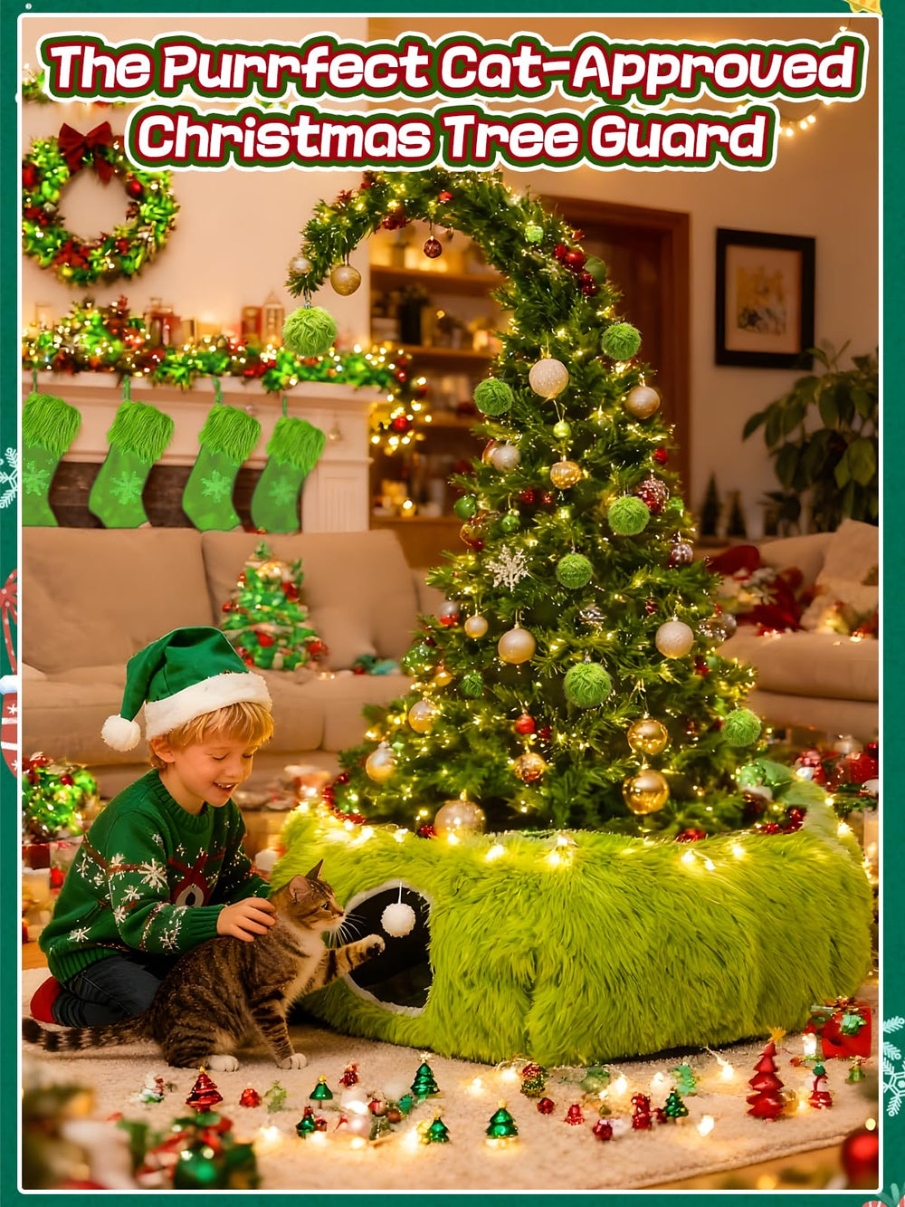 Beeplove warm soft plush cat bed offers cozy resting during holiday gatherings