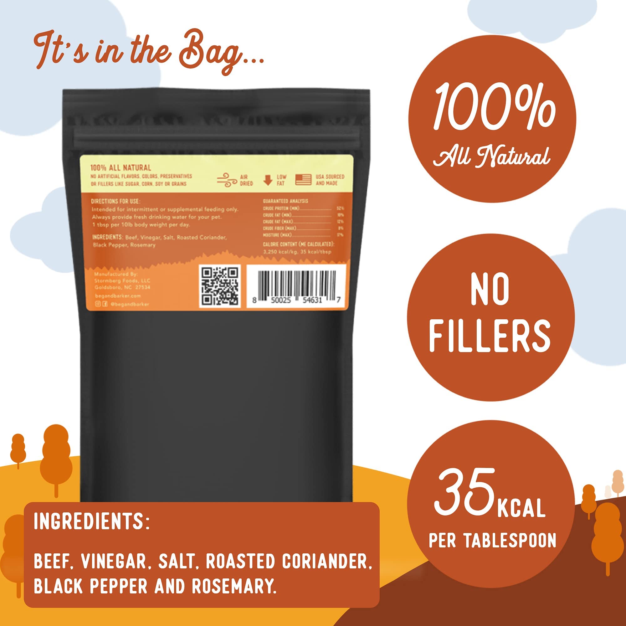 Beg & Barker Beef Topper being sprinkled into kibble for a protein-rich taste boost.