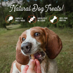 Beg & Barker single-ingredient pork jerky close-up highlights natural, no-sugar composition.