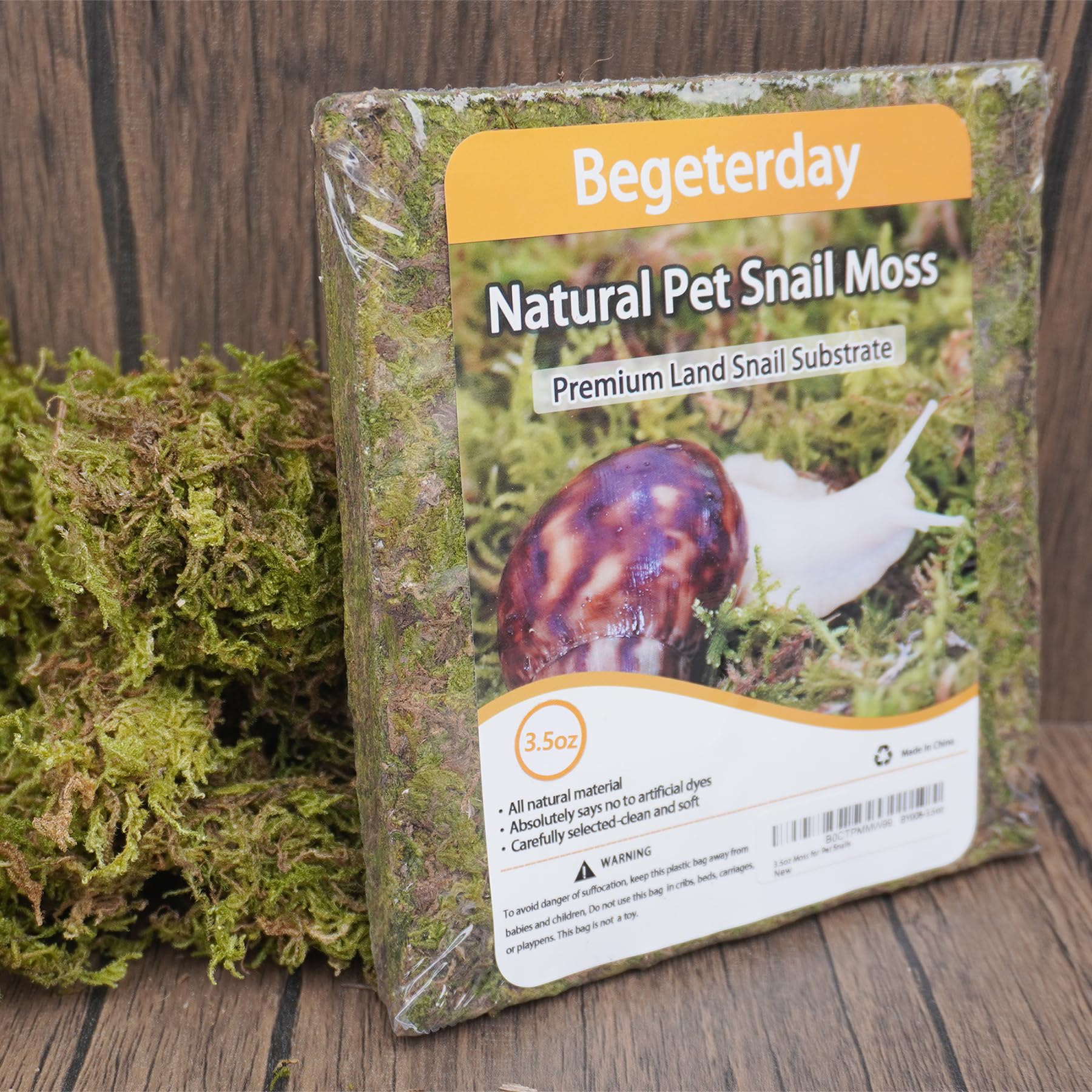 Begeterday moss natural color enclosure - adds lush green ambiance to snail terrarium