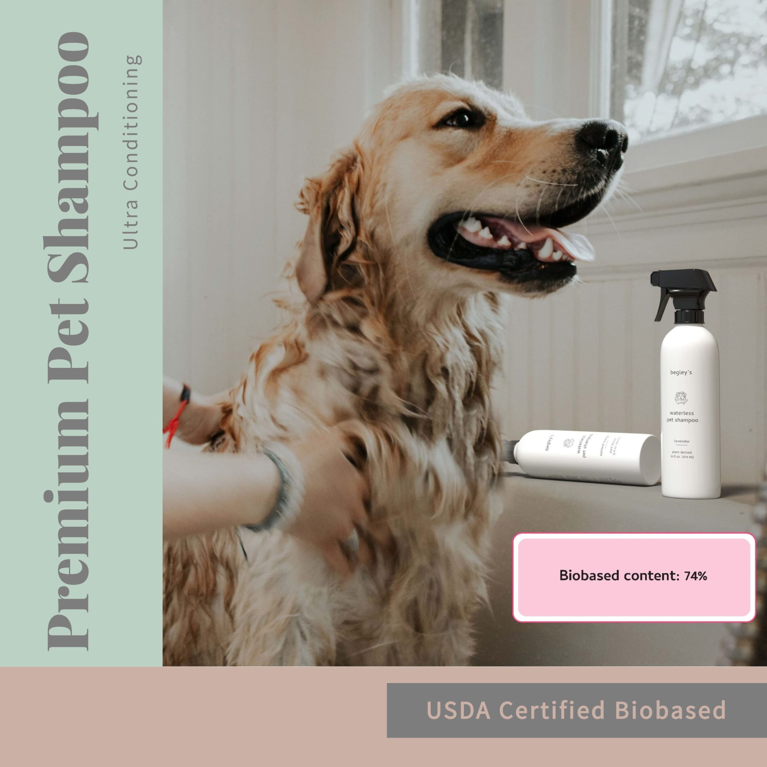 Begley’s No Rinse oatmeal mango scent in action on coat
