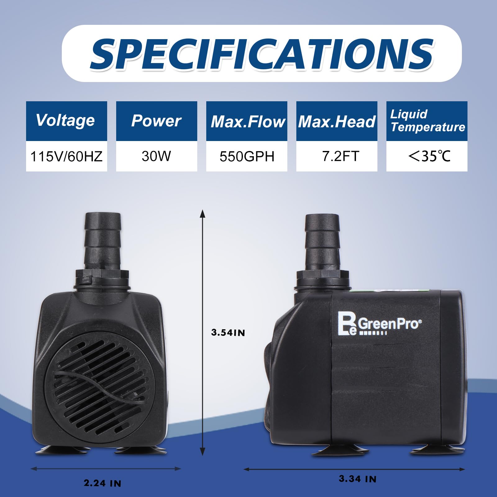 BeGreenPro submersible pump detachable design facilitates quick cleaning