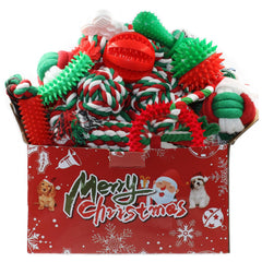 Beiker Christmas dog toys bulk pack – holiday-themed assortment for teething and play.
