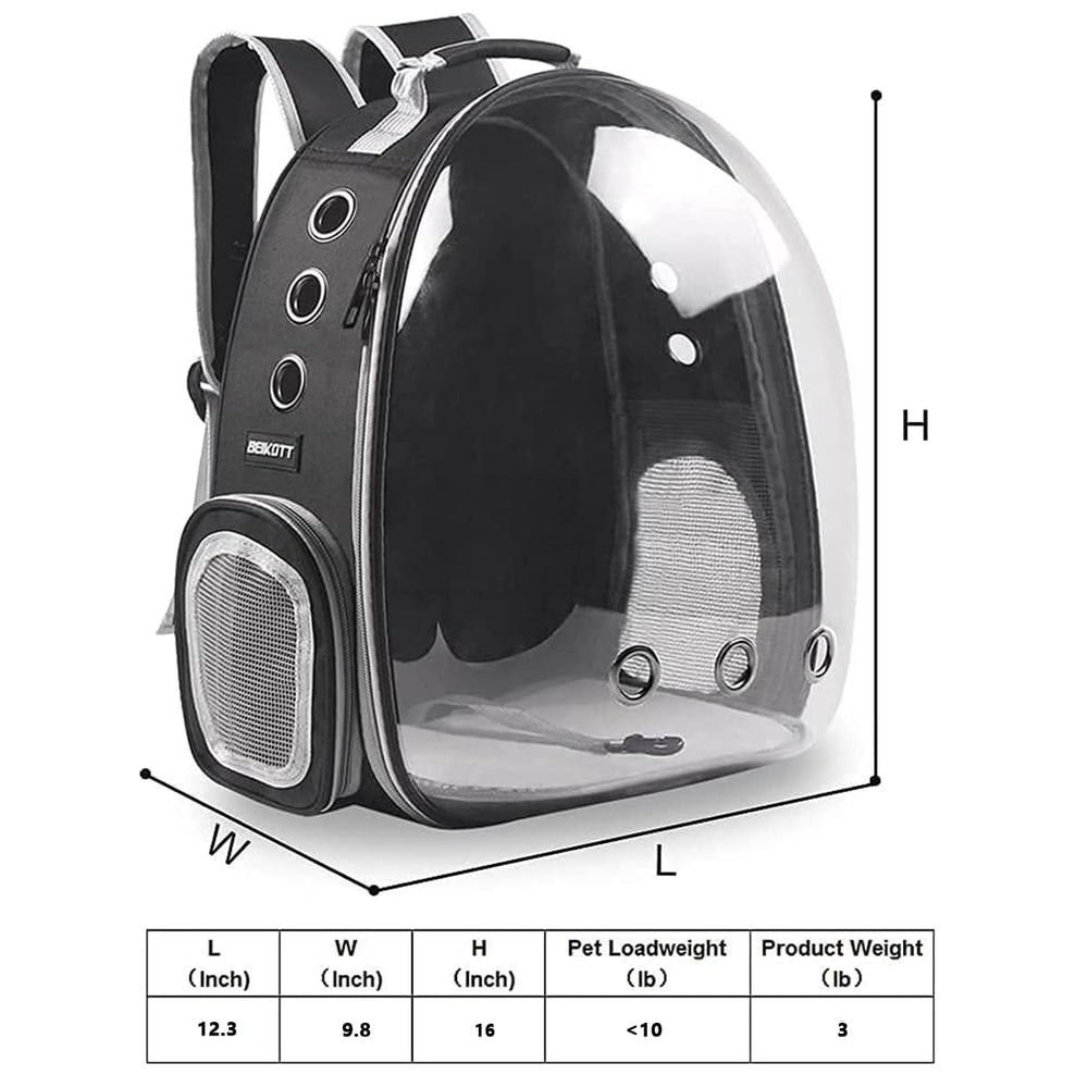 BEIKOTT cat backpack adjustable shoulder straps ensure comfortable carrying.