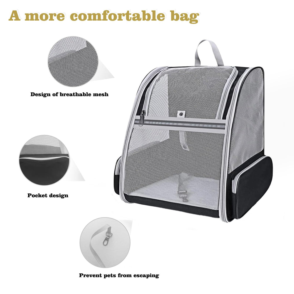BEIKOTT cat backpack includes security leash and soft mat for safe journeys.