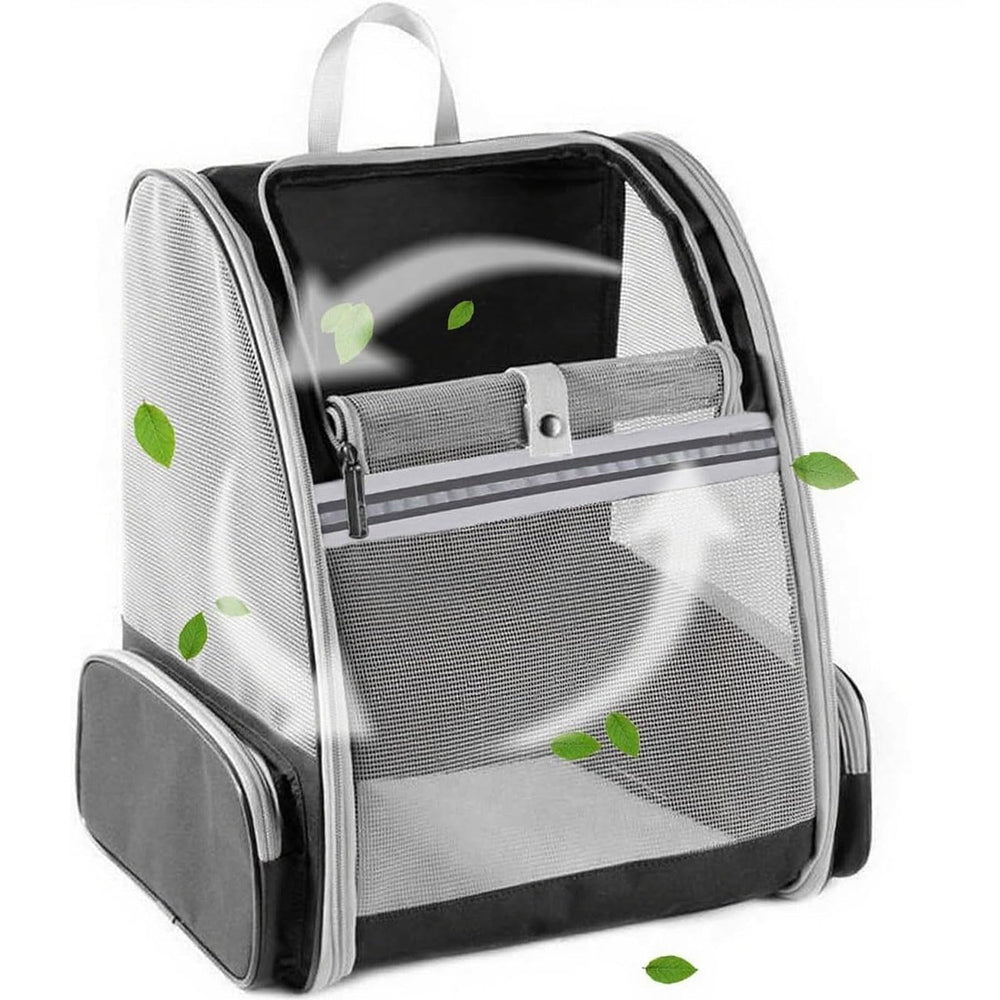BEIKOTT cat backpack shows ventilated design for easy travel with your cat.
