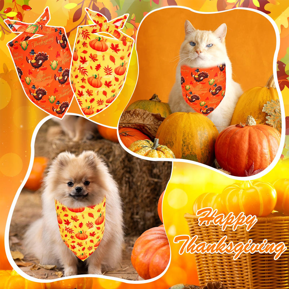 Beipegin Thanksgiving dog bandana duo-pack ready for gifts and photos.