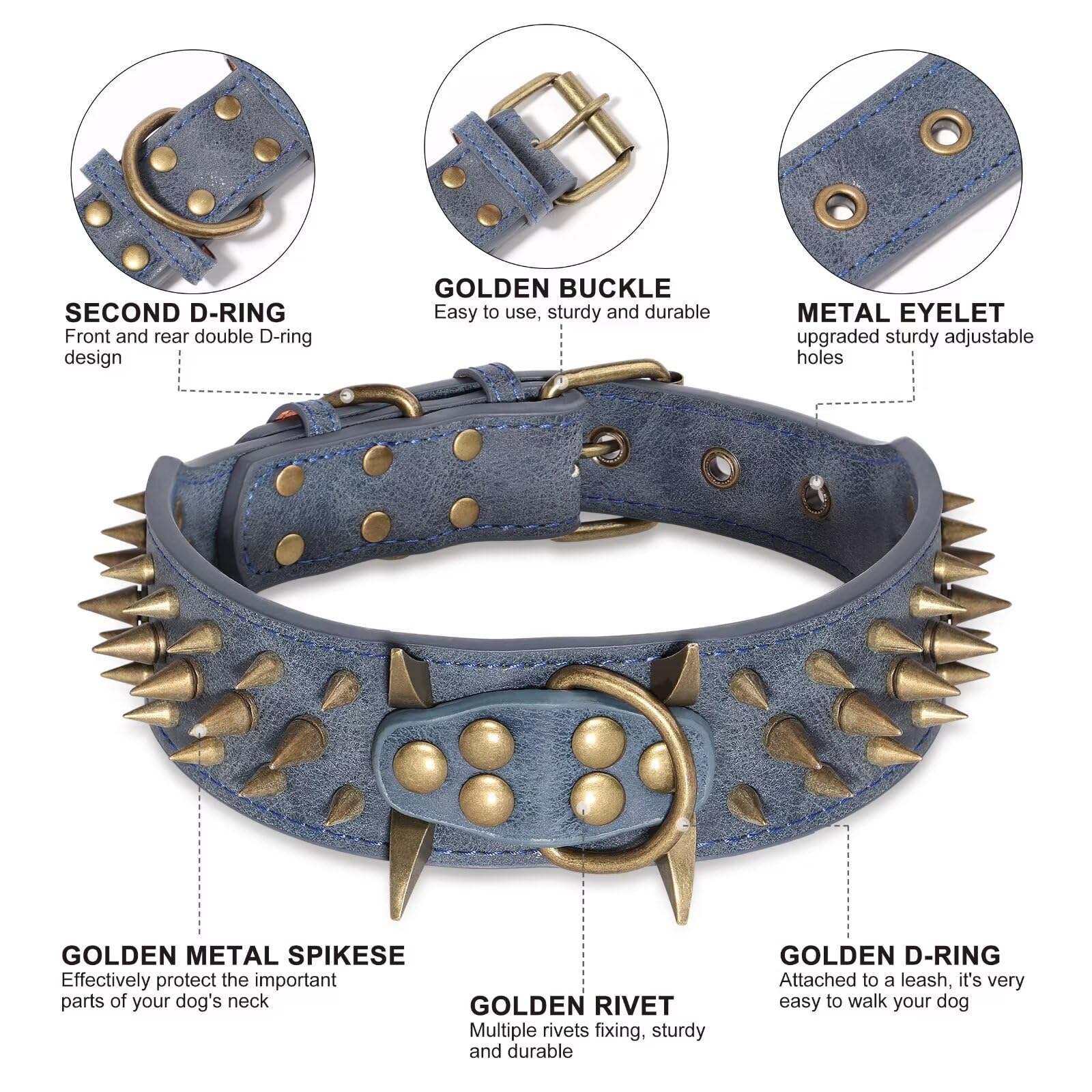 Beirui dog collar ideal for pit bulls and mastiffs during walks.
