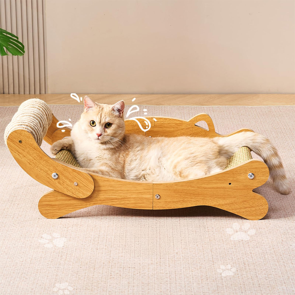 Beitophome cat-scratcher-sisal-ball for engaging play and claw training.