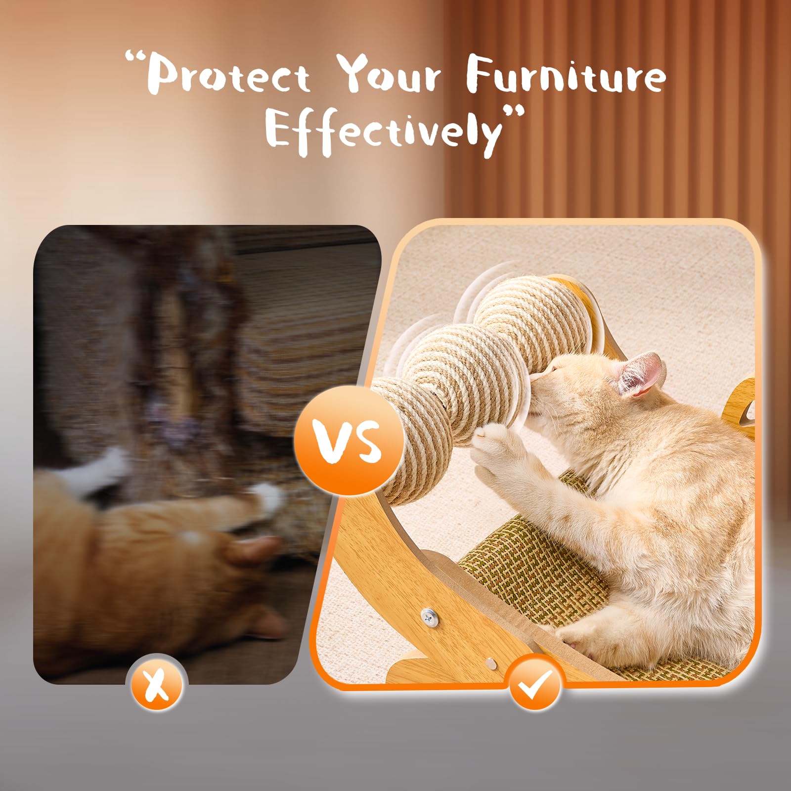 Beitophome couch-scratcher-combo offers all-in-one scratching and lounging.