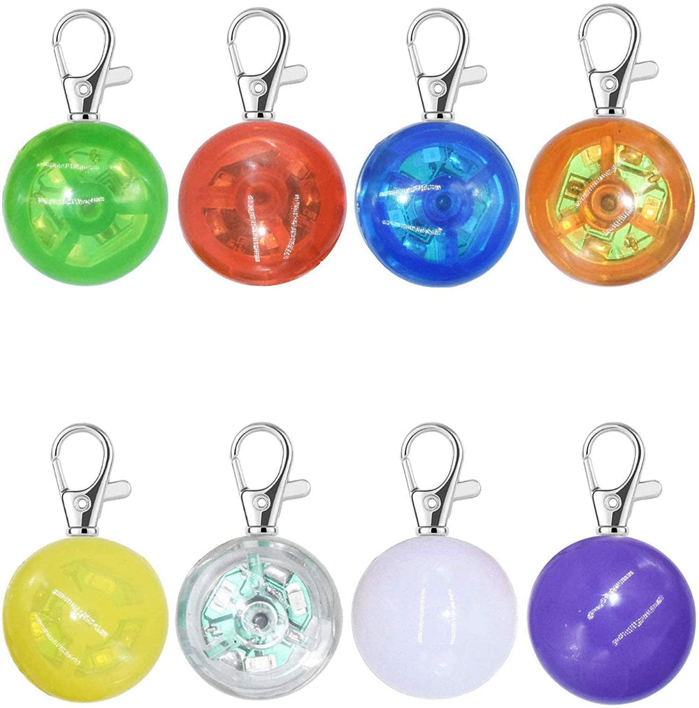 Bekhandy 8-pack dog lights clip-on for night walking and safety